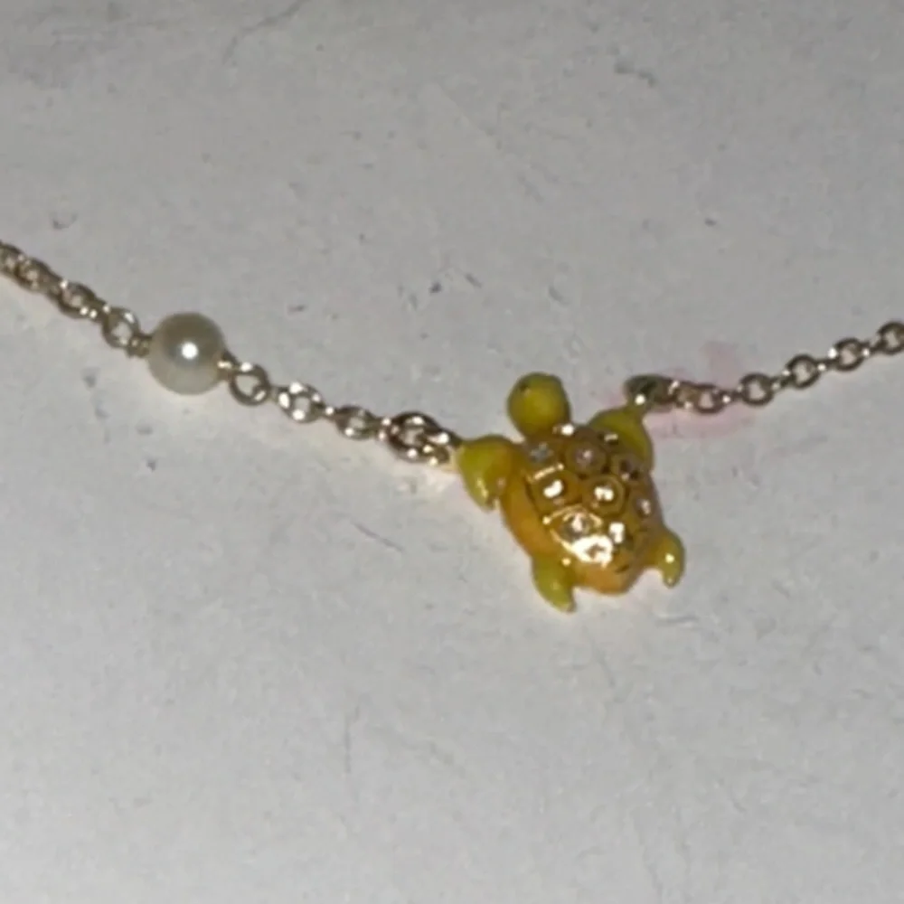 Charming Gold Turtle Pendant Necklace for Kids 14K Plated Hypoallergenic